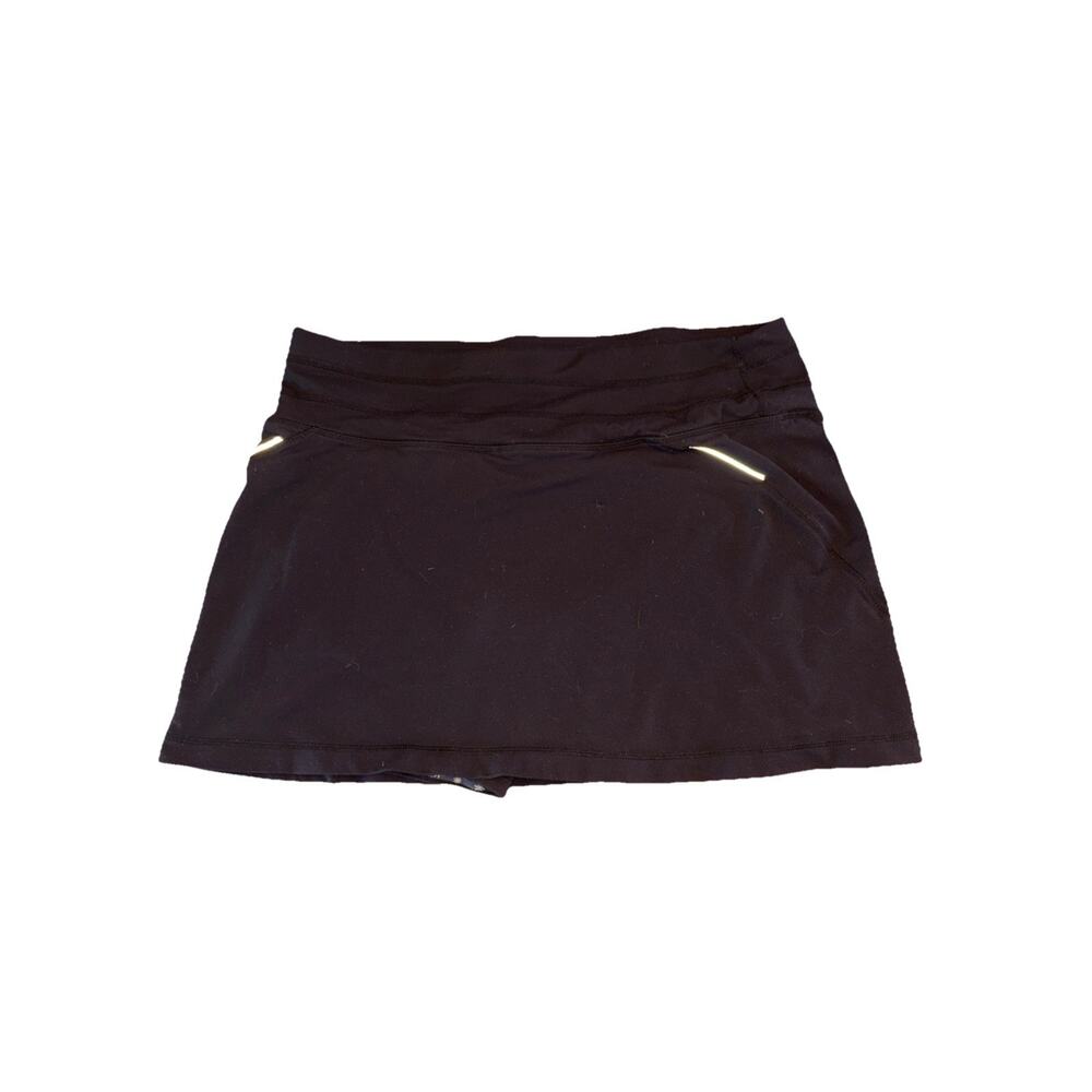 Women L Athleta Skort Skirt Black Pull-On Stretch Travel Golf Casual 14” - Picture 1 of 6